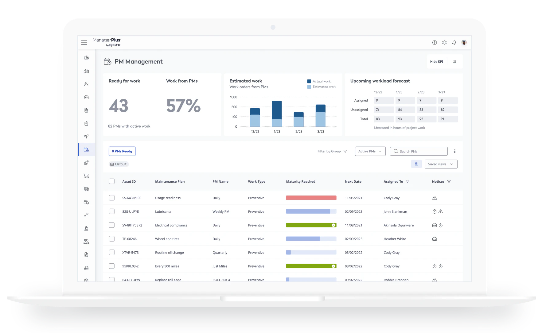 screenshot of Eptura Asset
